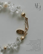 White crystal and colorful gem bracelet for romance, calm, and daily elegance