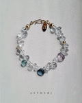 White crystal and colorful gem bracelet for romance, calm, and daily elegance