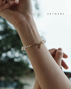 White crystal and colorful gem bracelet for romance, calm, and daily elegance