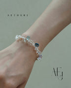 White crystal and colorful gem bracelet for romance, calm, and daily elegance