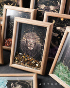 Zodiac Crystal Chip Shadow Box for Healing, Cleansing & Home Decor