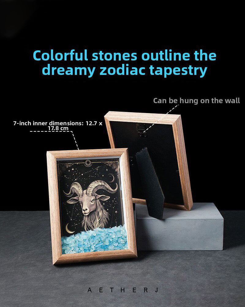 Zodiac Crystal Chip Shadow Box for Healing, Cleansing & Home Decor