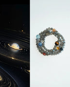 Gray Moonstone Multi-Strand Bracelet | Energy Balance & Grounding Mala