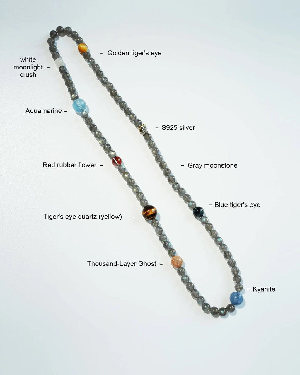Gray Moonstone Multi-Strand Bracelet | Energy Balance & Grounding Mala