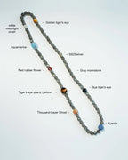 Gray Moonstone Multi-Strand Bracelet | Energy Balance & Grounding Mala