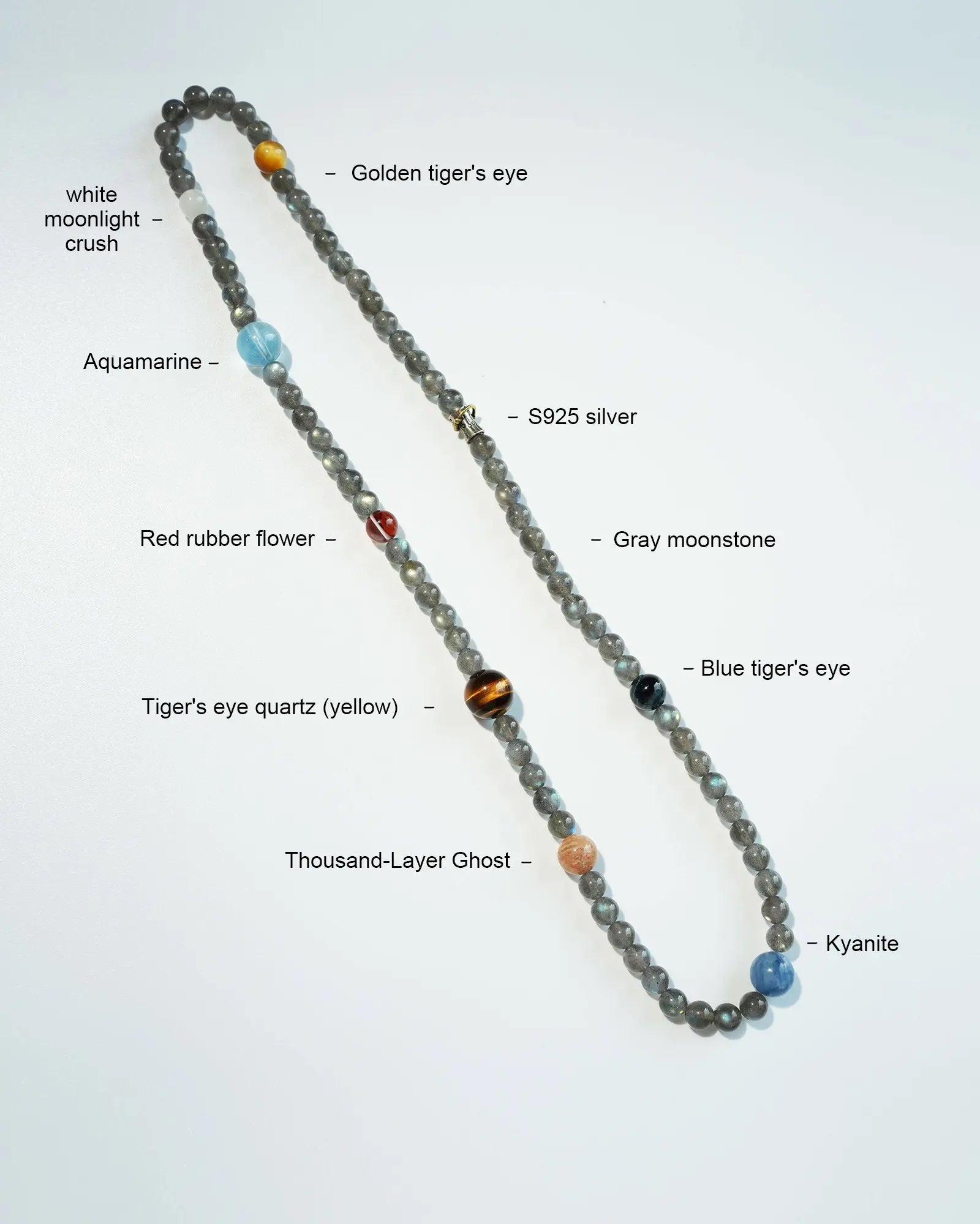 Gray Moonstone Multi-Strand Bracelet | Energy Balance & Grounding Mala