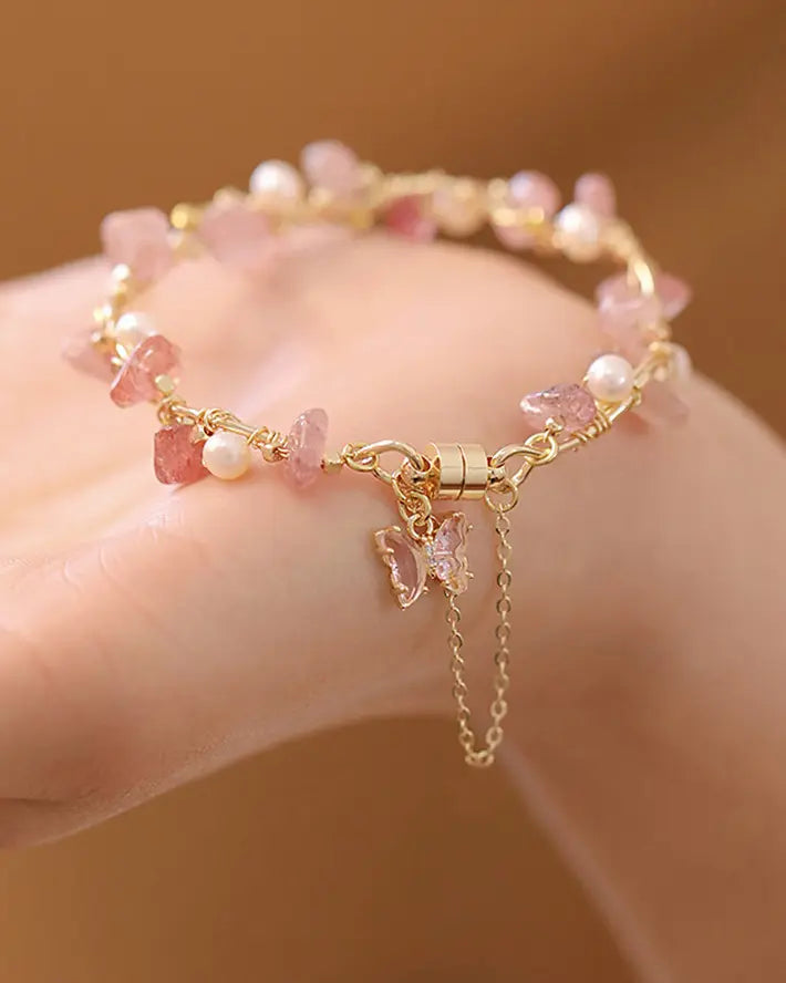 Strawberry Quartz Love Attraction Bracelet , Daily Wear