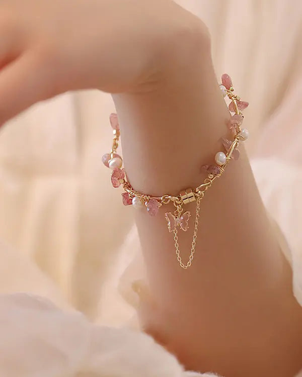 Strawberry Quartz Love Attraction Bracelet , Daily Wear