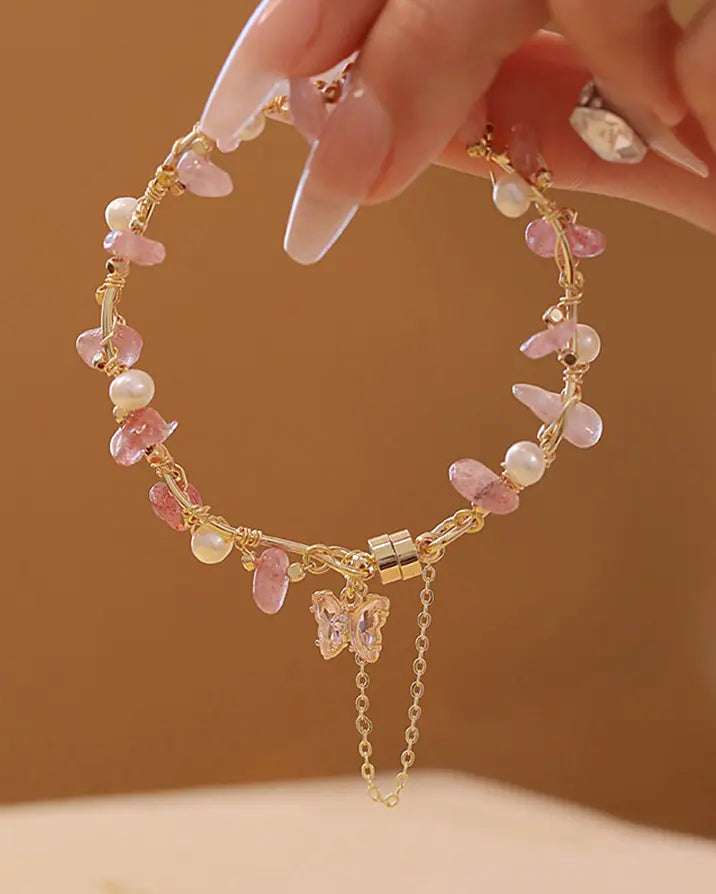 Strawberry Quartz Love Attraction Bracelet , Daily Wear