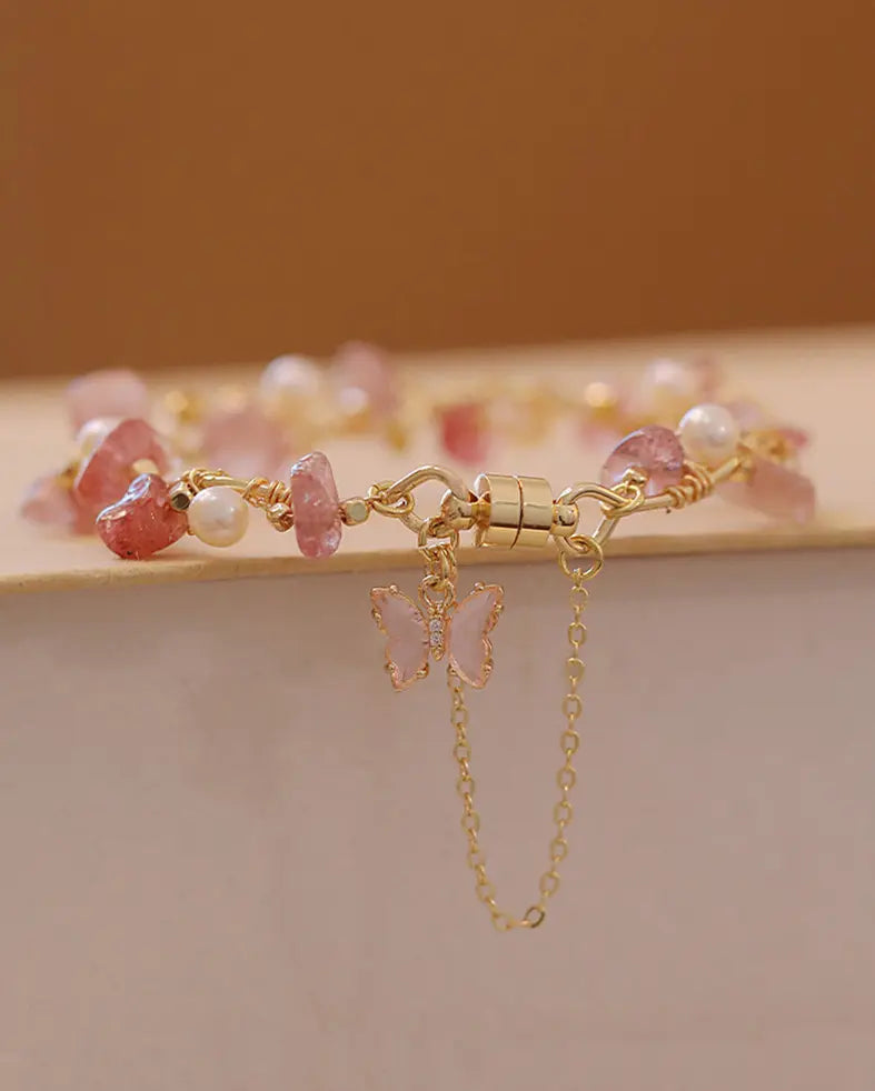 Strawberry Quartz Love Attraction Bracelet , Daily Wear