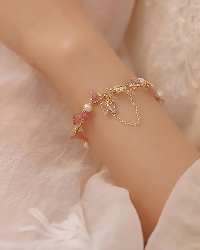 Strawberry Quartz Love Attraction Bracelet , Daily Wear