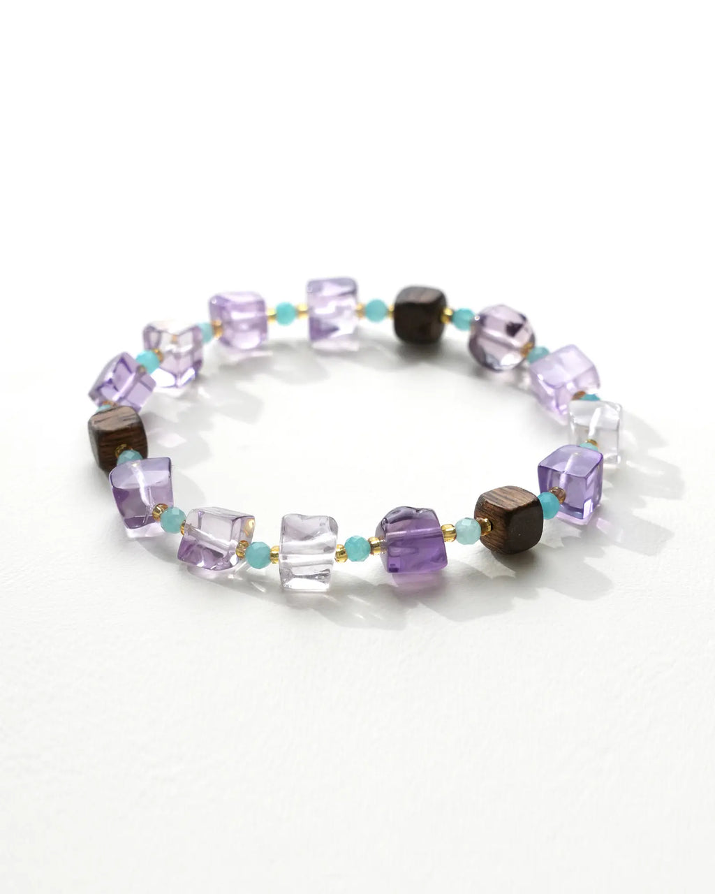 Amethyst Agarwood Amazonite Bracelet｜3-in-1 Energy for Clarity & Calm