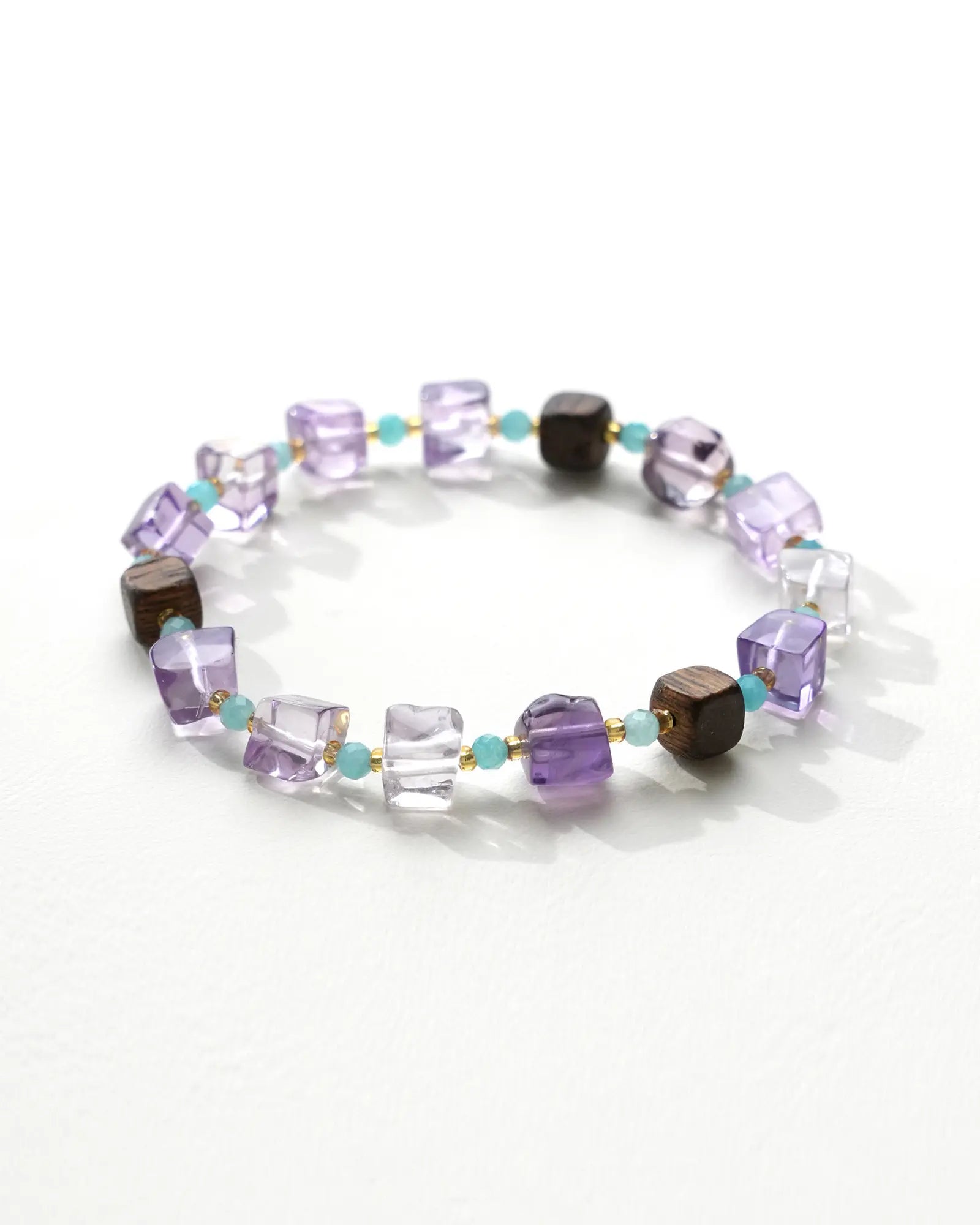 Amethyst Agarwood Amazonite Bracelet｜3-in-1 Energy for Clarity & Calm