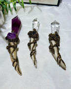 Amethyst & Clear Quartz Scepter｜Handmade Object for Meditation