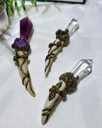 Amethyst & Clear Quartz Scepter｜Handmade Object for Meditation