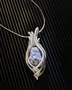 Natural Aquamarine Hand-Wired Pendant Necklace