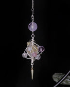 Natural Yellow Azeztulite Crystal Handmade Dreamcatcher Ornament