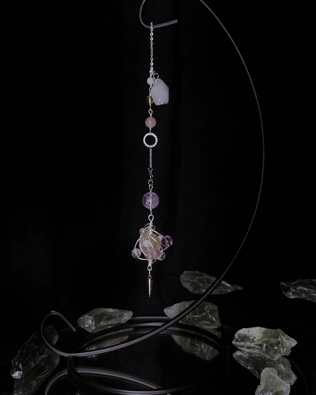 Natural Yellow Azeztulite Crystal Handmade Dreamcatcher Ornament