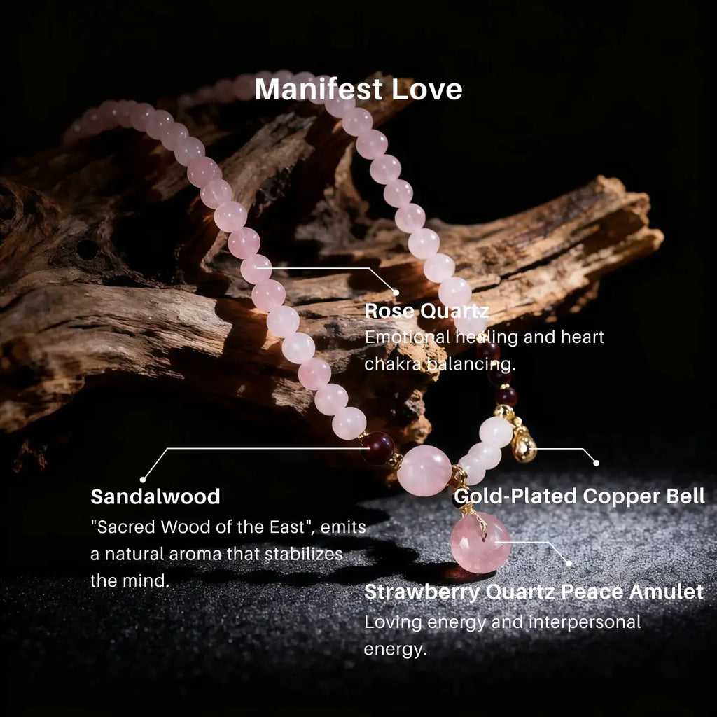 Healing & Love – Rose Quartz Amulet Bracelet