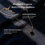 Strength & Elegance - Black CZ Cube Necklace