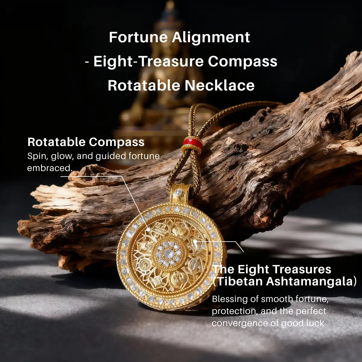 Fortune Alignment - Eight-Treasure Compass Rotatable Necklace