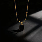 Strength & Elegance - Black CZ Cube Necklace