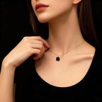 Strength & Elegance - Black CZ Cube Necklace